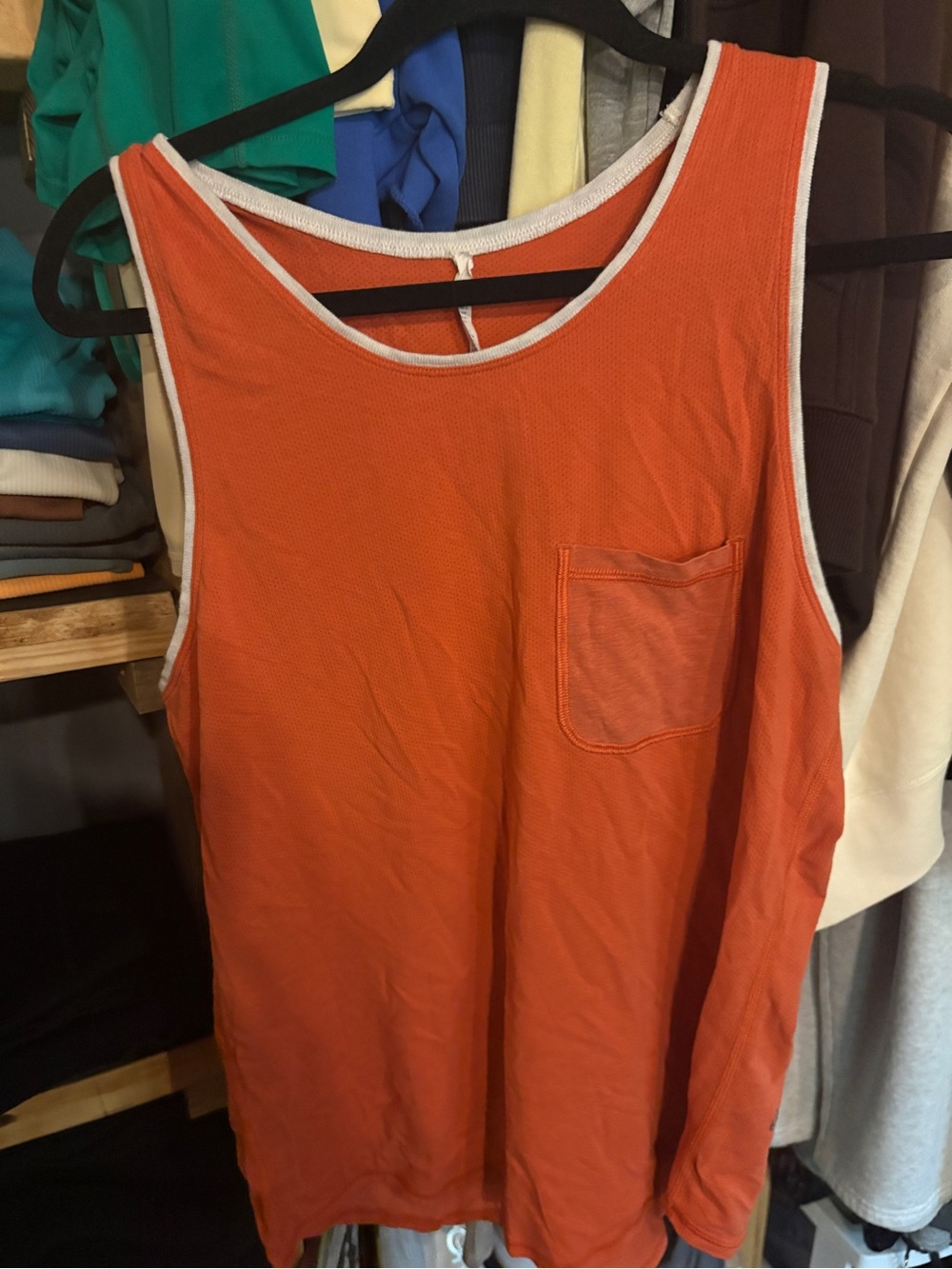 lululemon athletica Orange Tank Top with Chest Pocket